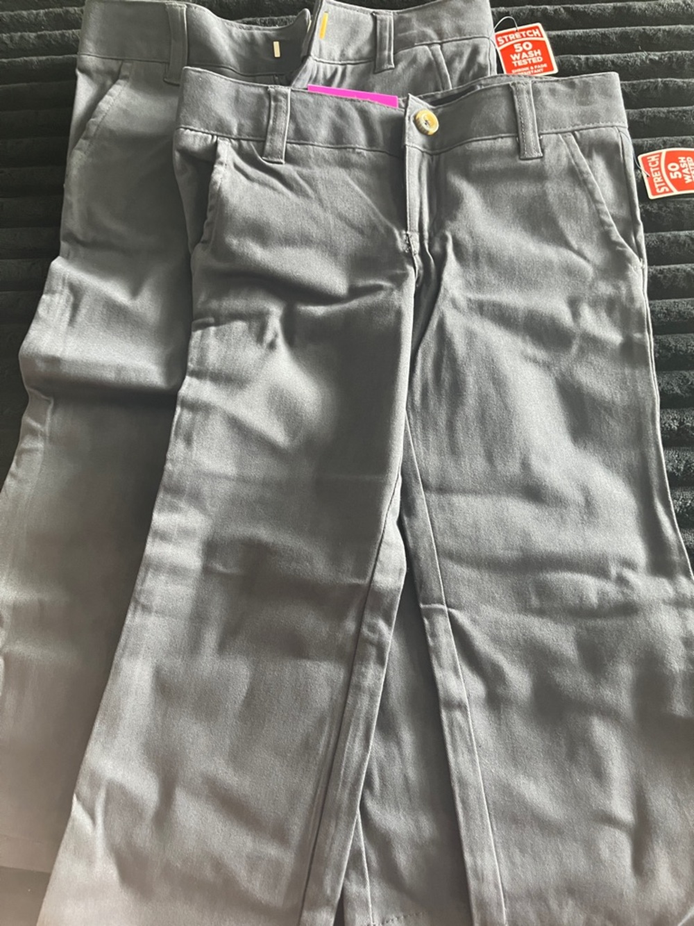 2 Pair French Toast Uniform Straight Chino Pants - Gray